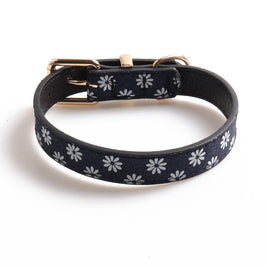 BARK by DOG COLLARS Navy Luna Daisy Dog Collar