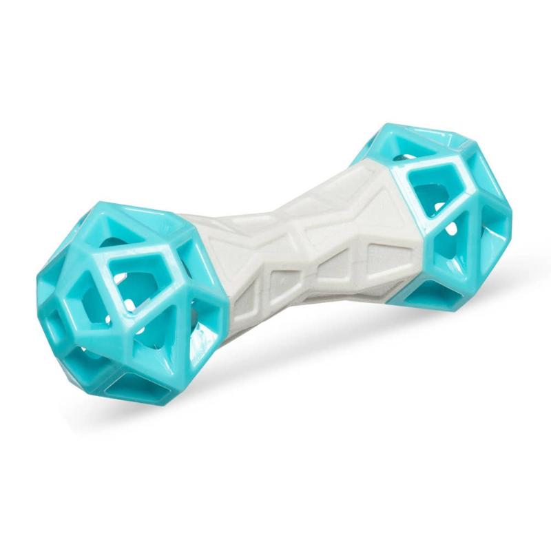 Totally Pooched dog toys Flex n' Squeak Grey/Teal Rubber Dog Toy