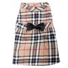 The Worthy Dog Dresses XS Tan Plaid with Black Bow Dog Dress