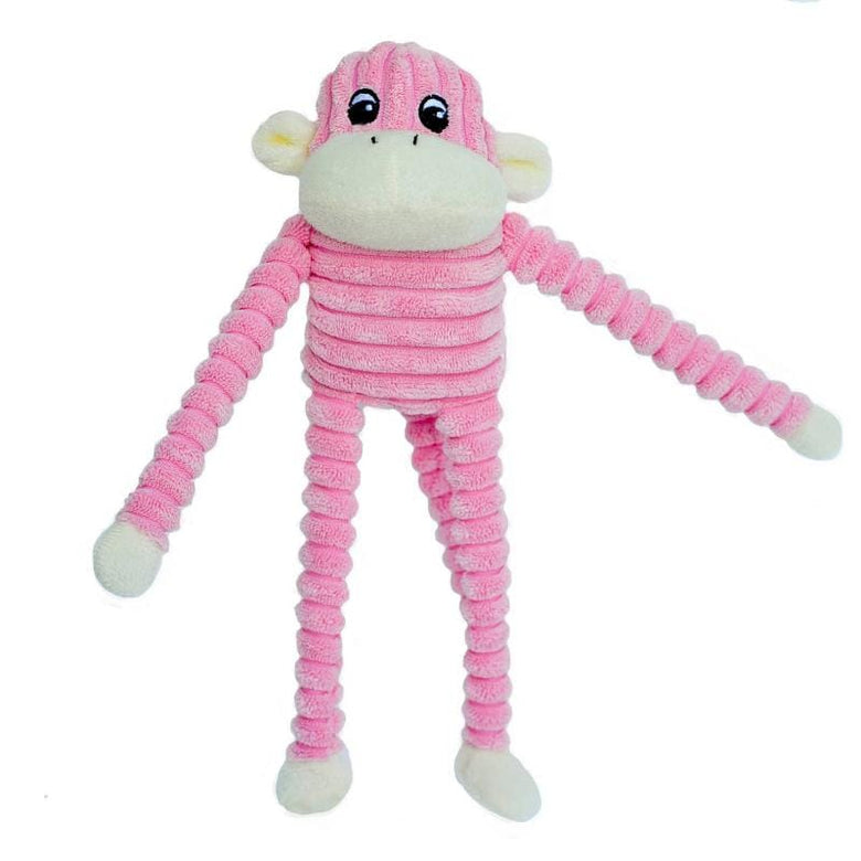 ZippyPaws dog toys Spencer the Crinkle Monkey Plush Pink Dog Toy - Sm