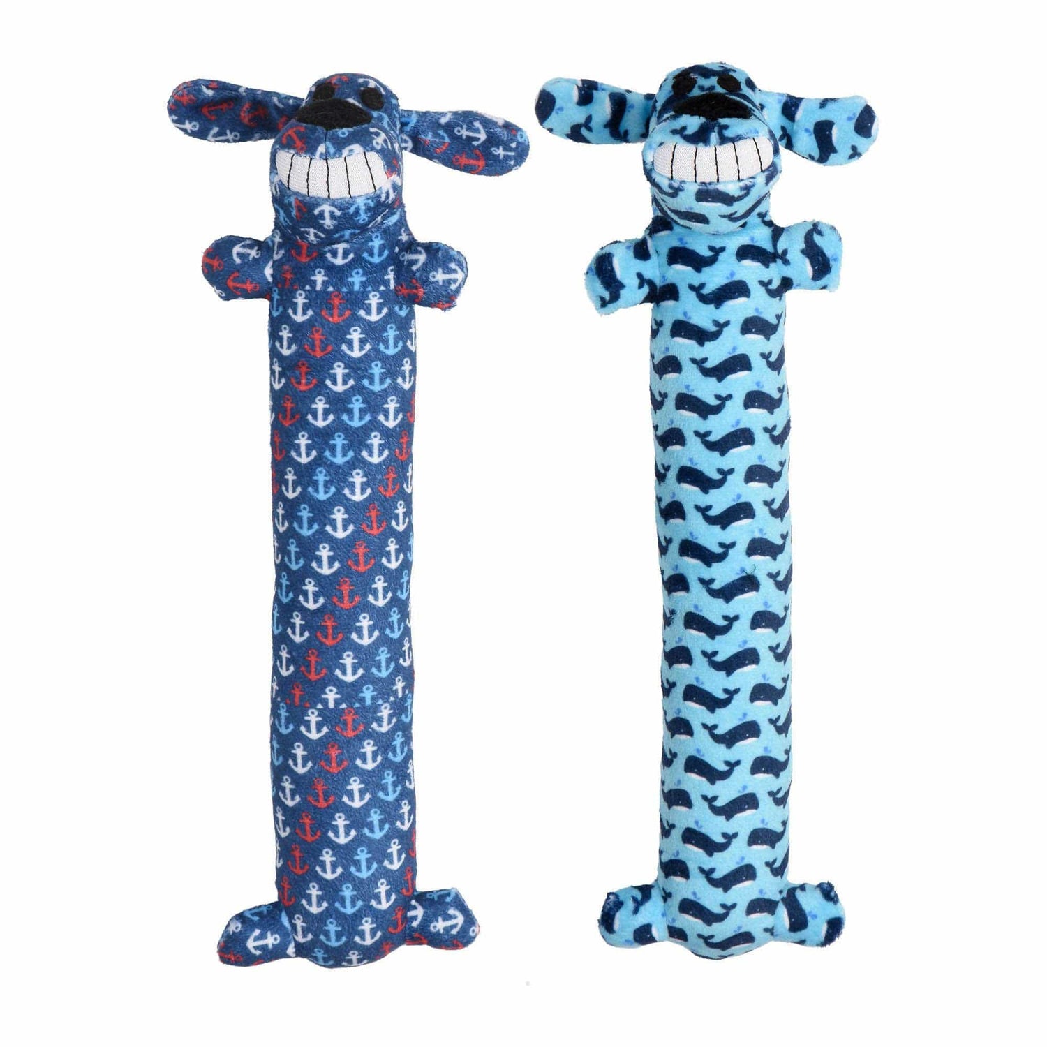 Multipet Toys Anchors Nautical Loofa 12” Plush Squeak Dog Toy