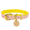 PoisePup Collars XS Luxury Leather Dog Collar Sweetest Thing (Pink / Yellow)