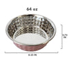 Jojo Modern Pets Bowls 64 oz Eco-Friendly Hammered Stainless Steel Bowl - Rose Quartz 64oz