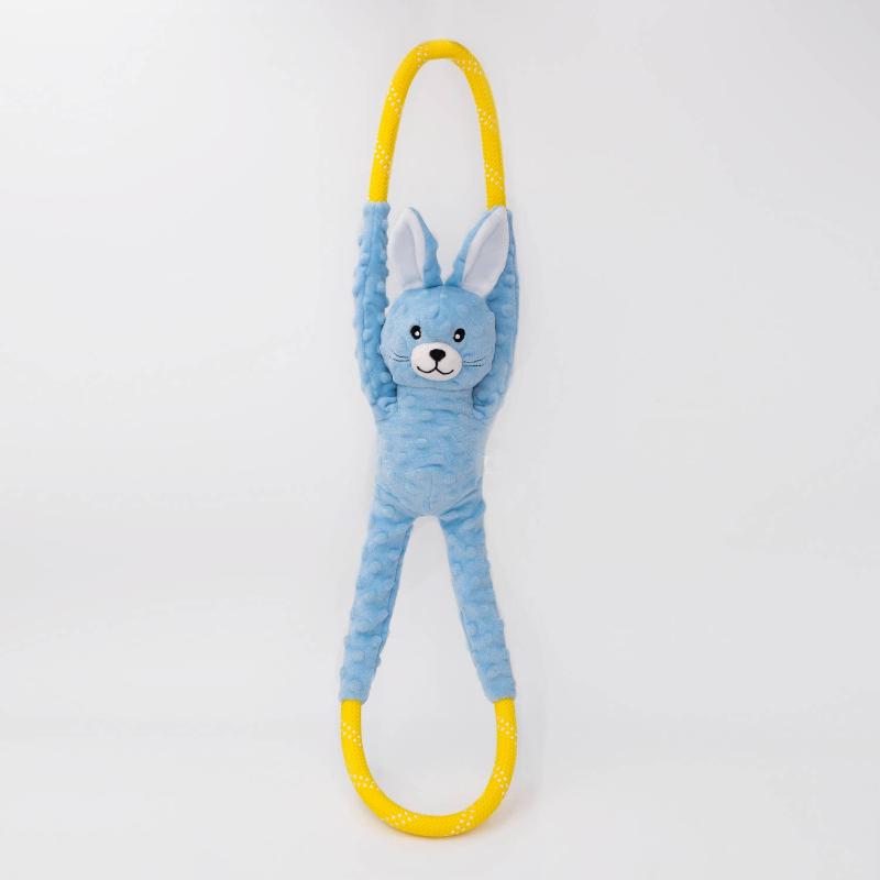 Zippypaws dog toys Easter RopeTugz Blue Bunny Spring Rope Dog Toy