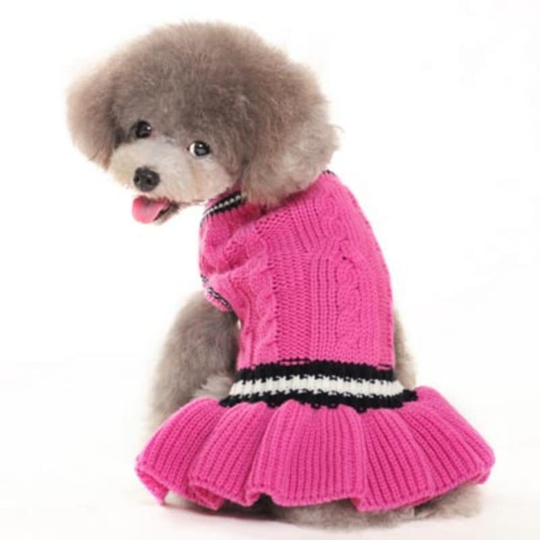 Dogo Pet Fashions Dresses XL School Girl Sweater Pink Dog Dress