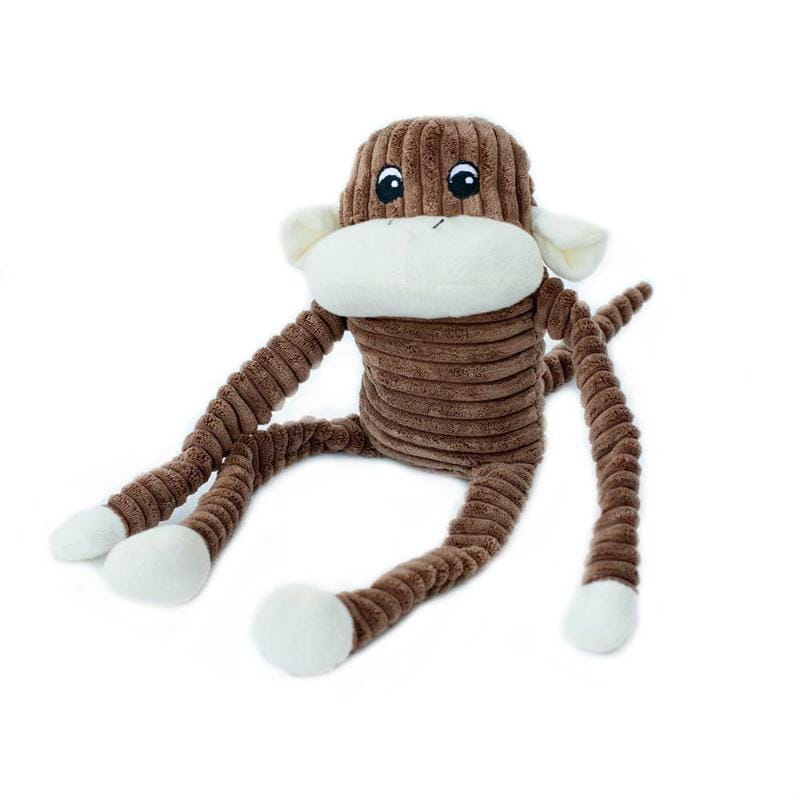 ZippyPaws dog toys Spencer Crinkle Monkey Large Brown Plush Dog Toy