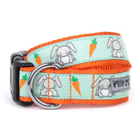 The Worthy Dog COLLARS XS Easter Bunnies & Carrots Spring Mint Dog Collar