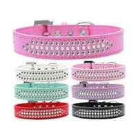 Mirage Pet Products Collars 12 / Blk Ritz Pearl and Clear Crystal Dog Collar