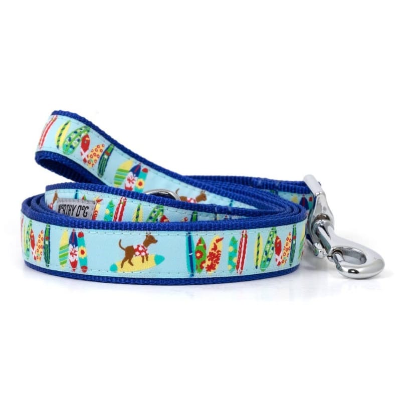 The Worthy Dog Leashes SM Surf's Up Blue Dog Leash - 2 Sizes