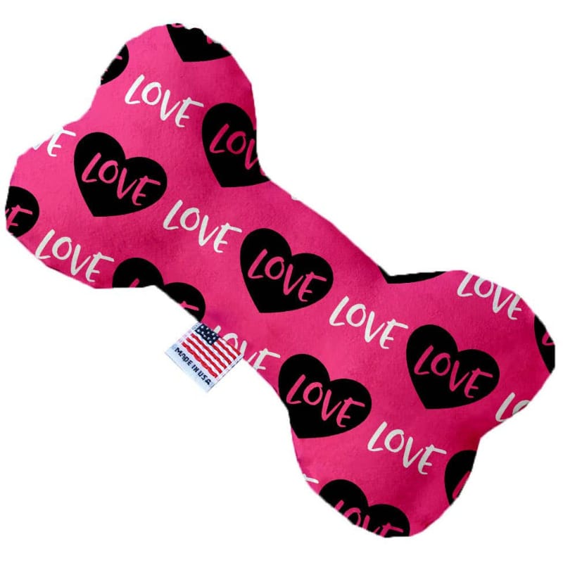 Mirage Pet Products dog toys Sm6" Pink Love Hearts Bone Dog Toy - 2 Sizes