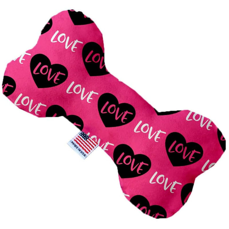 Mirage Pet Products dog toys Sm6" Pink Love Hearts Bone Dog Toy - 2 Sizes