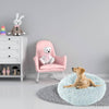 Precious Tails Beds BLU / M Super Lux Shaggy Fur Donut Bolster Dog Bed in Blue
