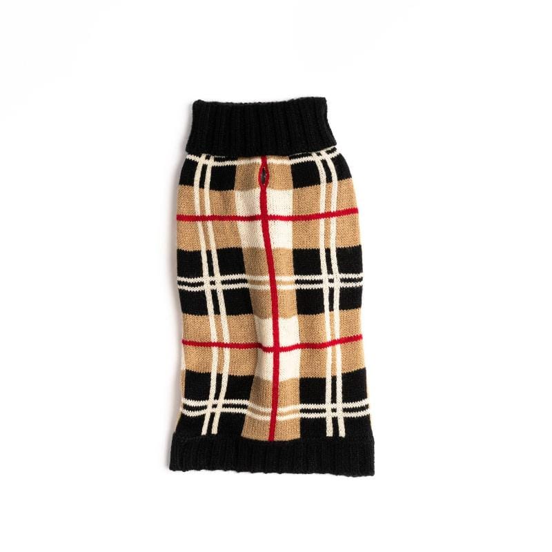 fabdog Sweaters 8" Camel Multi Plaid Dog Sweater