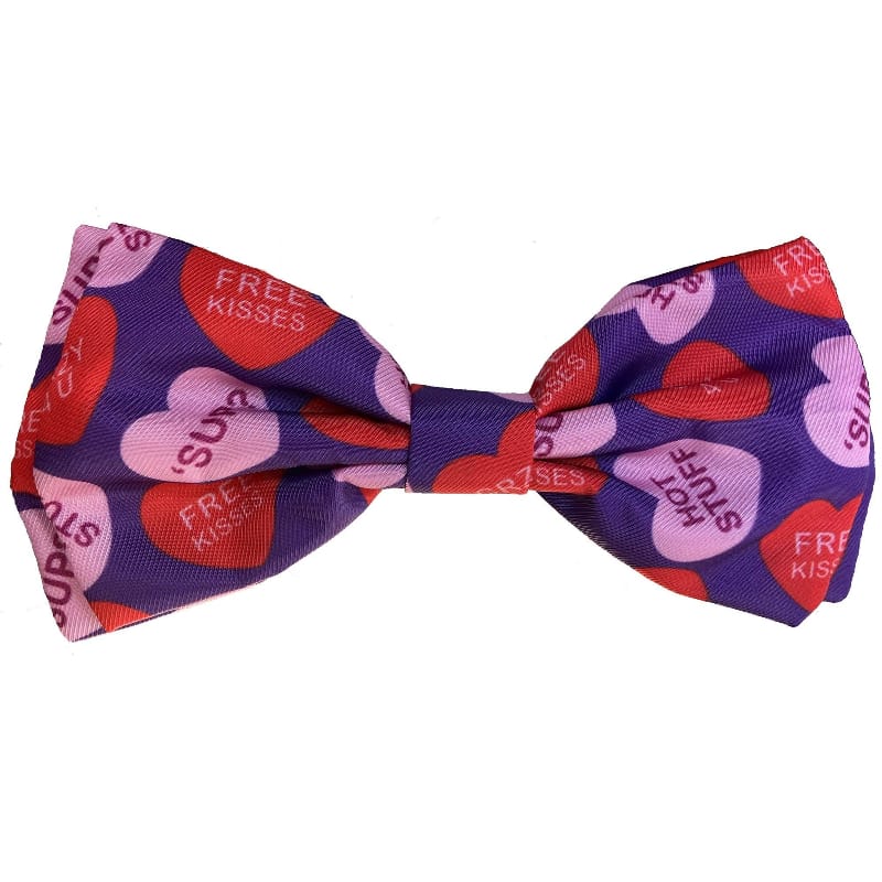 Huxley & Kent Bow Ties SM Convo Hearts Bow Tie Pet Collar Attachment - 3 Sizes