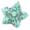 The Worthy Dog Bow Tie SM Bunnies & Carrots Mint Green Flower Pinwheel Pet Collar Attachment