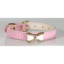 Barker's Bowtique - Home to Hip Doggie & Max's Closet Collars XS / PNK Crystal Bow Pet Collar in Pink or Black