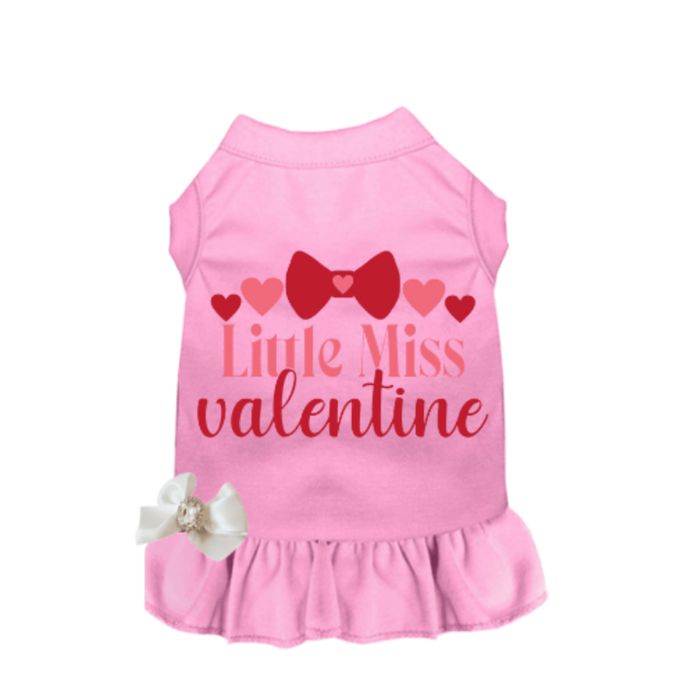 Bark Fifth Avenue Dresses XS Little Miss Valentine Jewel Bow Pink Dog Dress