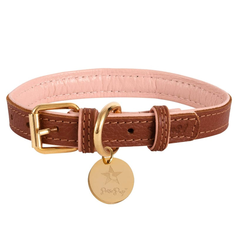 PoisePup Collars S Poise Pup Bella Rose Brown and Pink Luxury Dog Collar