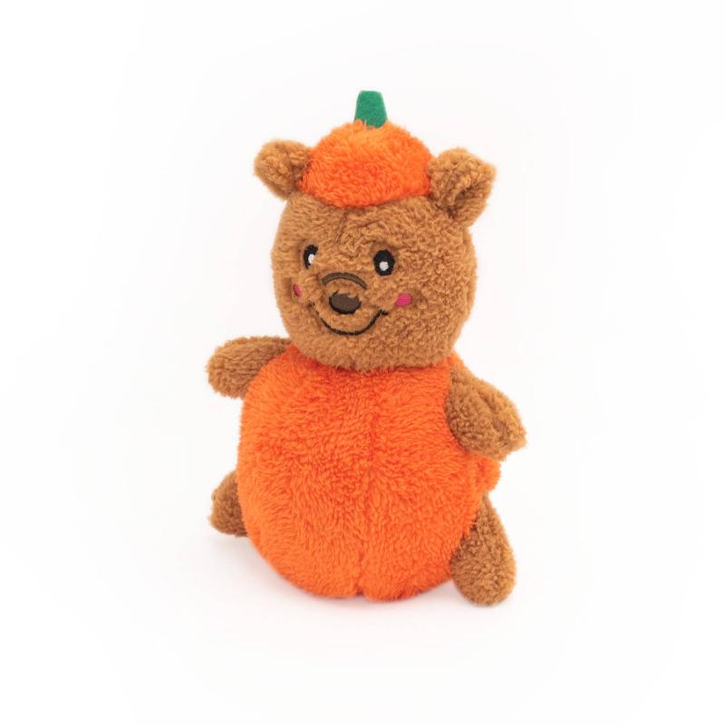 ZippyPaws dog toys Halloween Cheeky Chumz Pumpkin Bear Plush Squeak Dog Toy
