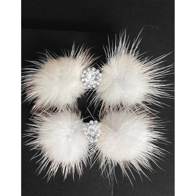 Bark Fifth Avenue Barrettes Snowflake Pom Pom Dog Hair Barrette