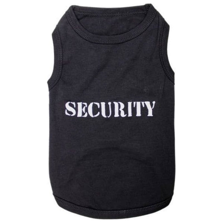 Parisian Pet Tee's 2XS Security Black Embroidered Dog T-Shirt