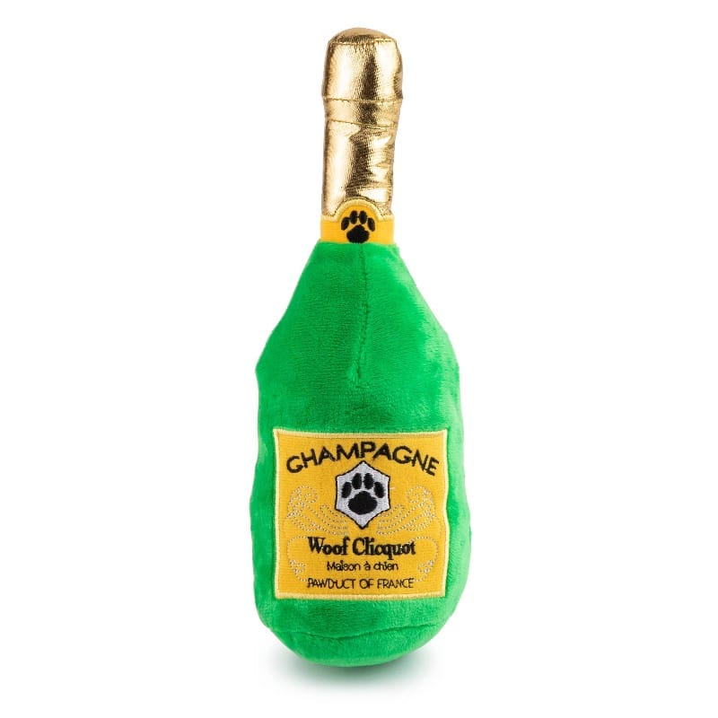 Haute Diggity Dog dog toys Woof Clicquot Classic Bottle Plush Squeak Dog Toy
