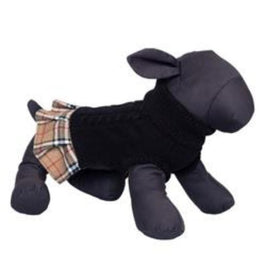 The Worthy Dog Sweaters Tan Plaid Layered-Look Turtleneck Sweater Dog Dress