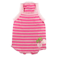Barker's Bowtique Tee's S Pink Stripe Cherry Dog Tank