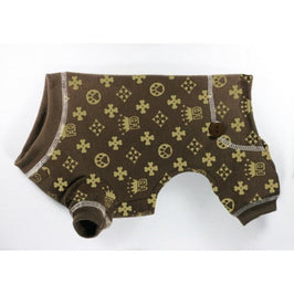 Barker's Bowtique Pajamas XS HD Crown Longjohns Pet Jumper in Brown