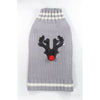 Barker's Bowtique SWEATERS M Reindeer Red Nose Holiday Gray Dog Sweater