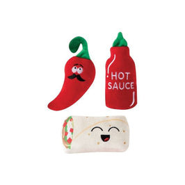 Pet Shop by Fringe Studio dog toys Hot and Spicy Plush Dog Toy Set - 3 Pc