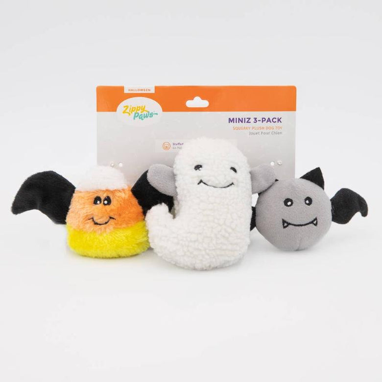 ZippyPaws dog toys Halloween Miniz Flying Frights Plush Squeak Dog Toy Set - 3 Pk