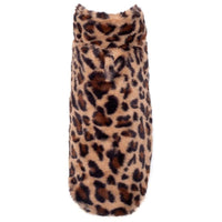 The Worthy Dog Jackets SM Leopard Faux Fur Brown Dog Coat