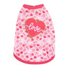 The Worthy Dog Dog Apparel XS Love & Kisses Hearts Pink Dog Tee