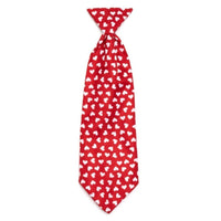 The Worthy Dog Bow Ties SM Hearts Love Red Neck Tie Pet Collar Attachment - Size Lg