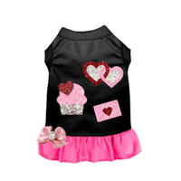 Bark Fifth Avenue Dresses XS My Favorite Valentine's Treats Jewel Bow Pet Dress