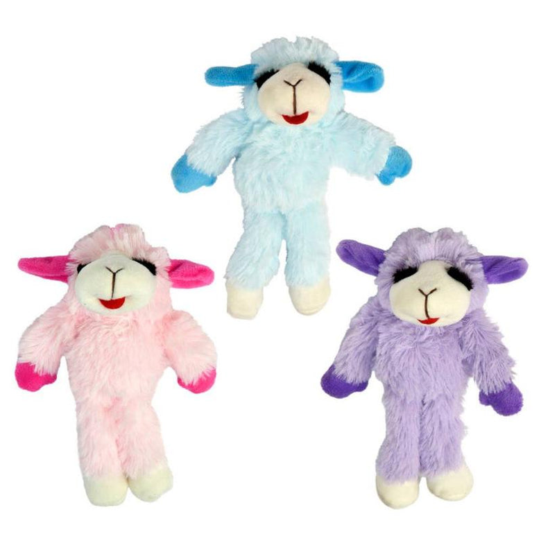 Multipet dog toys Pink Floppy Lamb Chop Plush Dog Toy - 7" - Pink or Blue