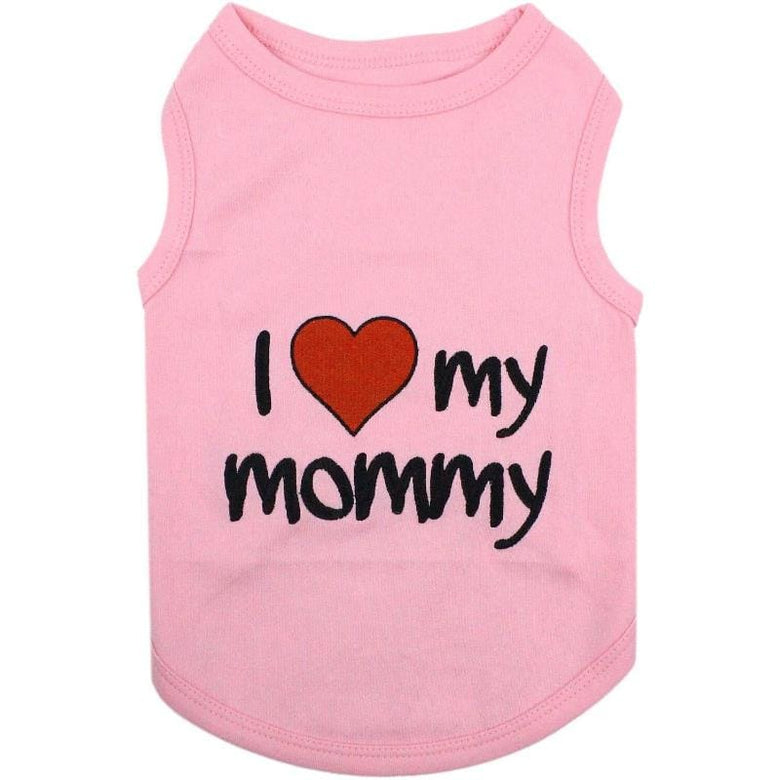 Parisian Pet® Tee's XXS I Love My Mommy Pink Dog Tee