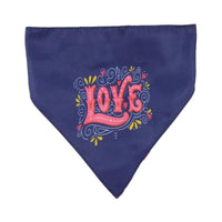 Barker's Bowtique Bandanas XS Love/Scattered Hearts Two-Sided Dog Bandana
