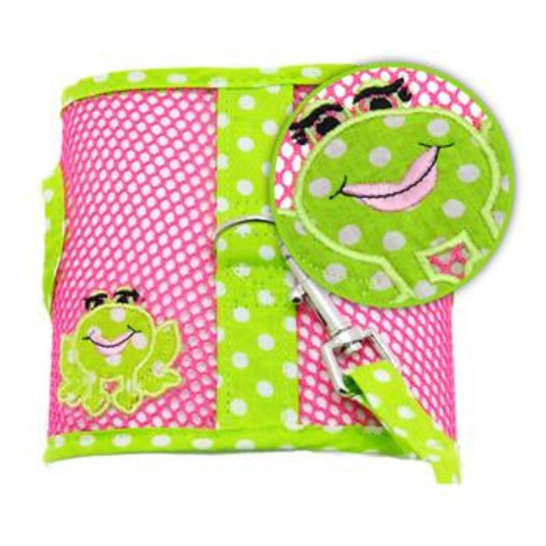 Doggie Design, Inc Harnesses XS Cool Mesh Dog Harness with Leash - Frog Green Dot and Pink