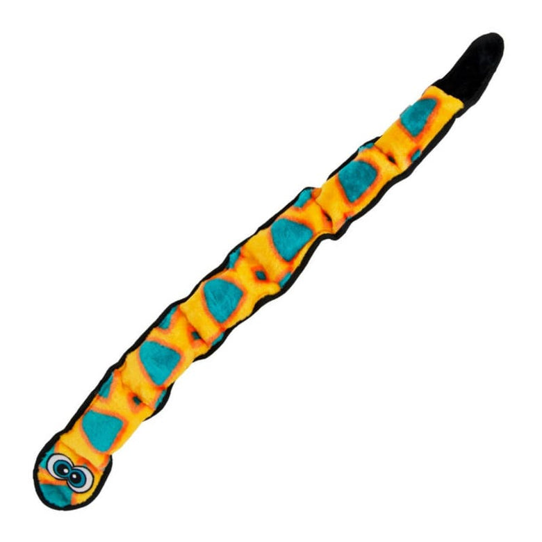 Outward Hound dog toys Invincibles Snake Orange Durable Plush Squeak Dog Toy - XL