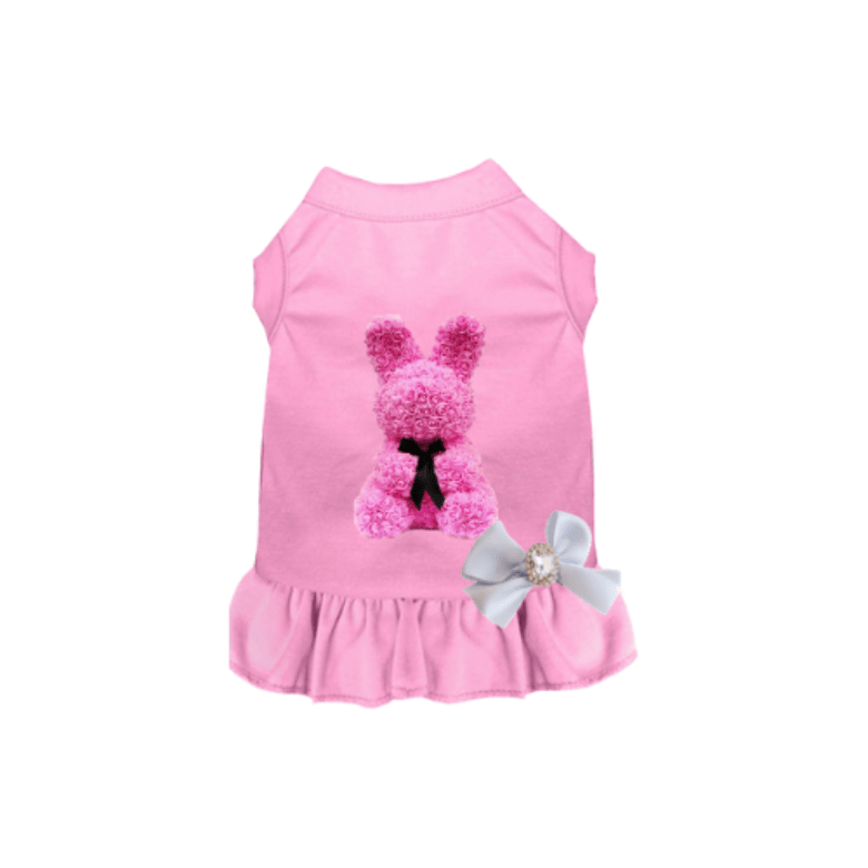 Bark Fifth Avenue DRESSES XS Rose Bunny Loves Me Jewel Bow Pet Dress - Pink