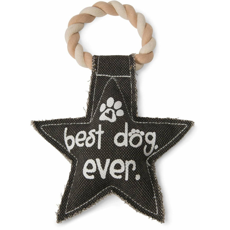 Pavilion Toys Best Dog Ever Star Shaped Sturdy Canvas Tug of War Dog Toy
