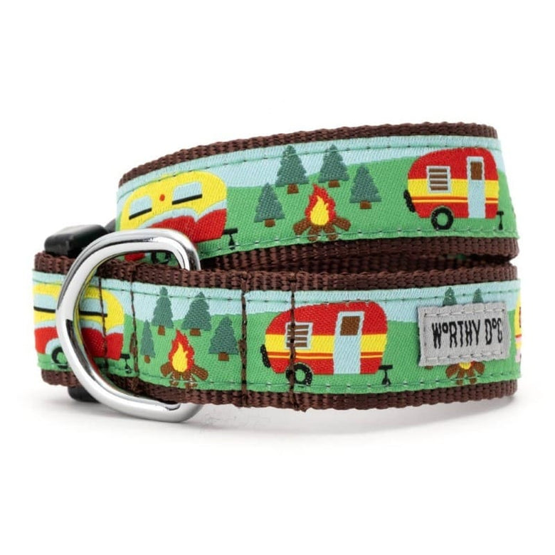 The Worthy Dog Collars XL Happy Camper Dog Collar