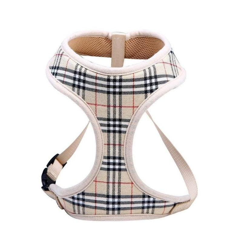 BARK by DOG Harnesses Drew Plaid Beige Pet Harness