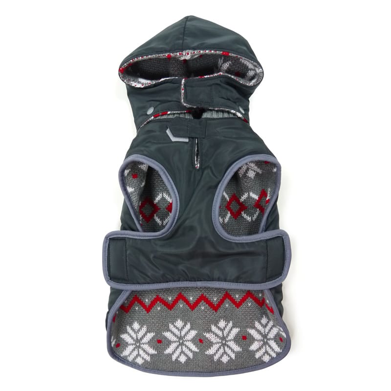 Dogo Pet Fashions Jackets L Winter Snowflake Reversible Trench Sweater Dog Coat - Only Available in Size Lg