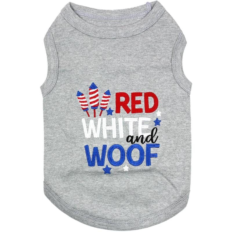 Parisian Pet Tee's XXS Red, White and Woof Pet Tee