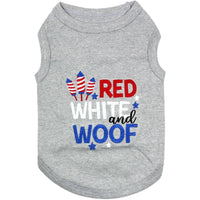 Parisian Pet Tee's XXS Red, White and Woof Pet Tee