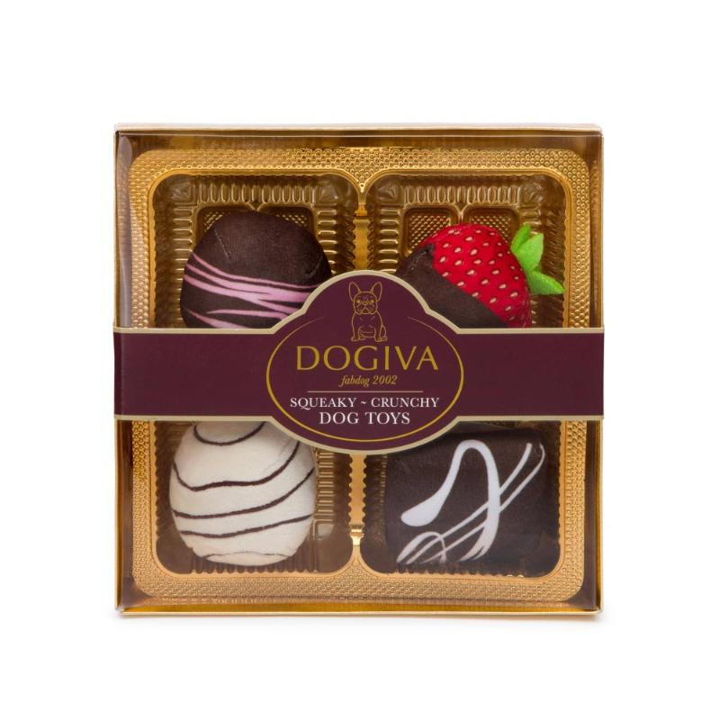 Fab Dog dog toys Dogiva Box of Chocolates Dog Toy Set - 4 Pc