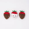 Zippypaws dog toys Valentine's Miniz 3-Pack Chocolate Covered Strawberries Plush Squeak Dog Toy - 3 Pc